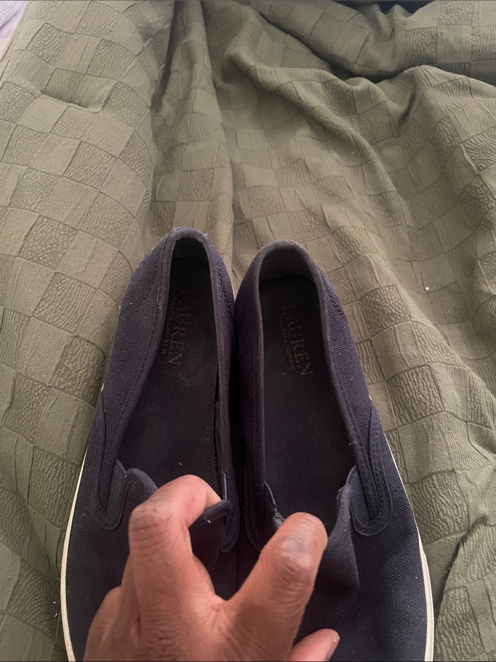 Lauren Ralph Lauren women’s navy blue Slip-On Canvas Loafers